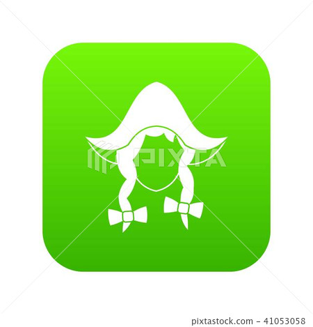 Girl dutch icon digital green 41053058