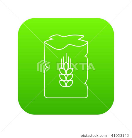Bag wheat icon green vector Bag wheat icon green vector 41053143