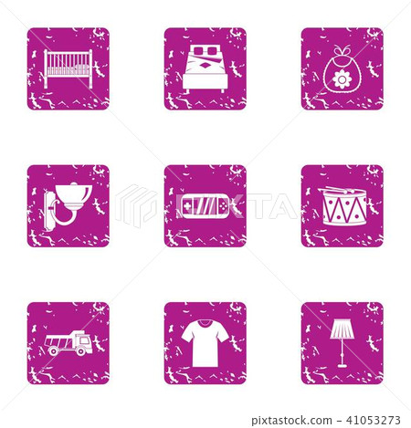 Vital space icons set, grunge style 41053273