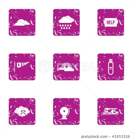 Weather help icons set, grunge style Weather help icons set, grunge style 41053326