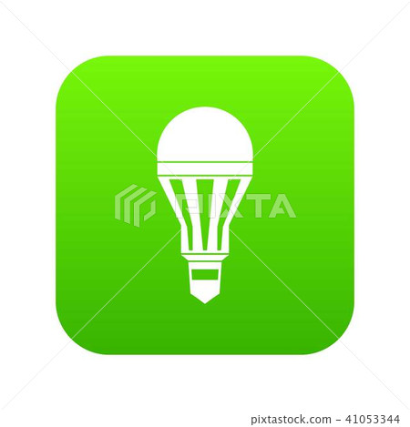 Led bulb icon digital green Led bulb icon digital green 41053344