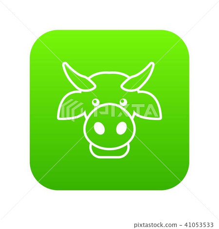 Cow head icon green vector - Stock Illustration [41053533] - PIXTA