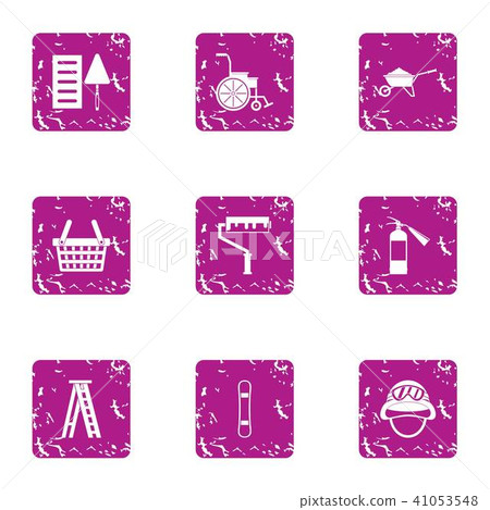 Refit icons set, grunge style Refit icons set, grunge style 41053548