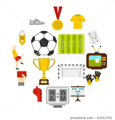 Soccer football icons set in flat style Soccer football icons set in flat style 41053762