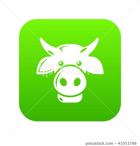 Cow head icon green vector - Stock Illustration [41053766] - PIXTA