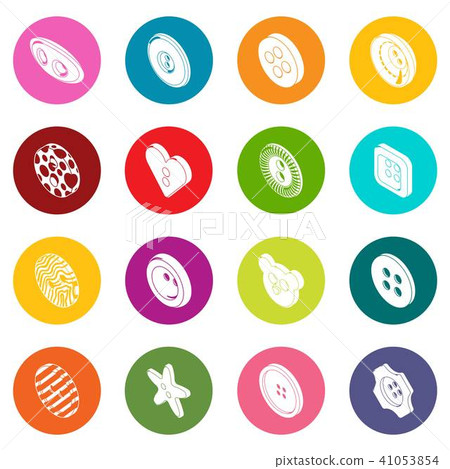Clothes button icons set colorful circles vector - Stock Illustration ...