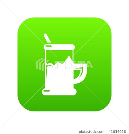 Metal glass cup tea icon green vector - Stock Illustration [41054018 ...