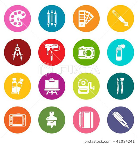 Design and drawing tools icons set colorful... - Stock Illustration ...