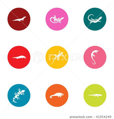 Pangolin icons set, flat style 41054249