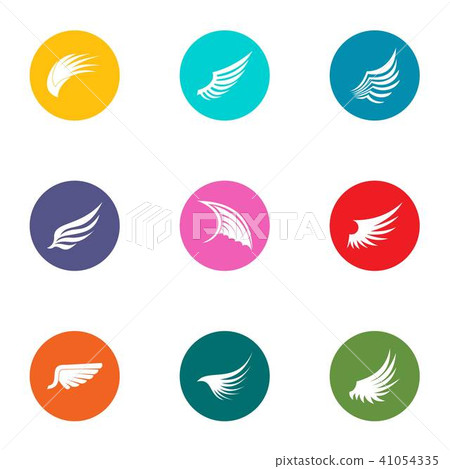Wing icons set, flat style - Stock Illustration [41054335] - PIXTA