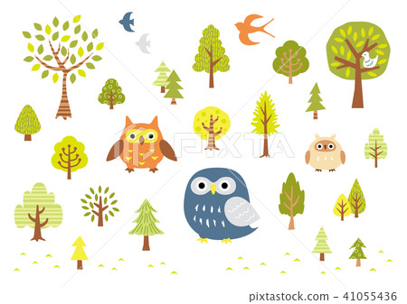 Owl and tree 41055436