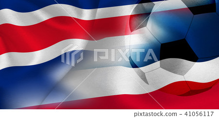 Costa Rica Serbia Flag Football Stock Illustration