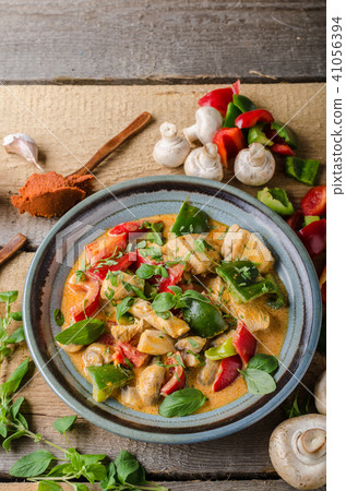 Curry chicken vegetable fresh food 41056394