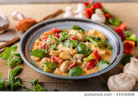 Curry chicken vegetable fresh food 41056606