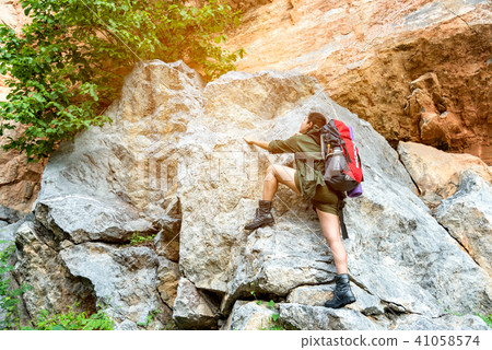 Asian Women Traveler or hiking with backpack  41058574