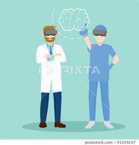 doctor with vr on home - Stock Illustration [41059287] - PIXTA