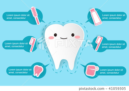 cute cartoon tooth - Stock Illustration [41059305] - PIXTA