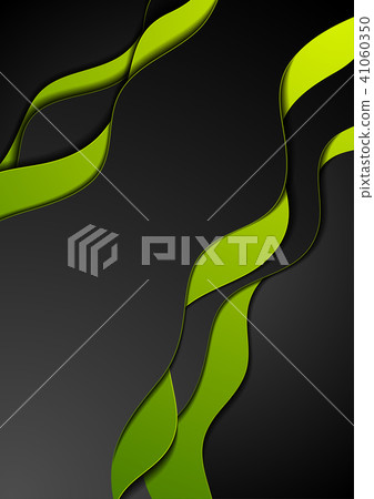 Green black abstract wavy corporate background - Stock Illustration ...