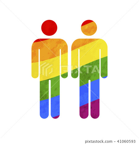 Man gay couple icon, LGBT symbol on white 41060593