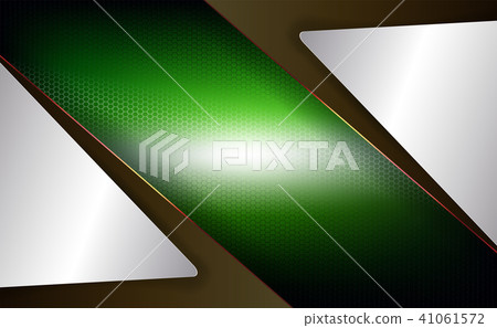 Geometric design of a green hue with a metal mesh grille and white frames. 41061572