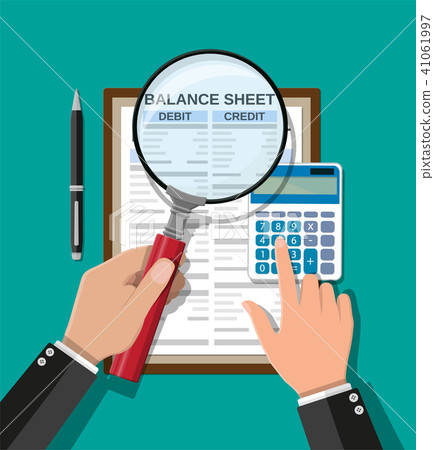 Accountant checks money balance - Stock Illustration [41061997] - PIXTA