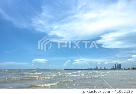 Sea and blue sky background. Sea and blue sky background. 41062129