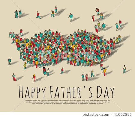 Fathers day crowd people moustache symbol 41062895