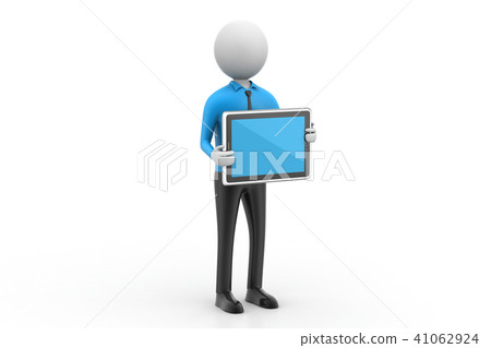 3d man showing the tablet computer 41062924