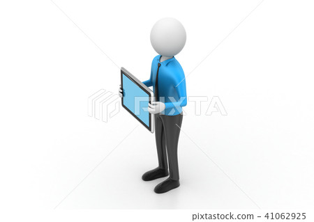 3d man showing the tablet computer 41062925