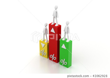 3d people with percentage graph 3d people with percentage graph 41062928