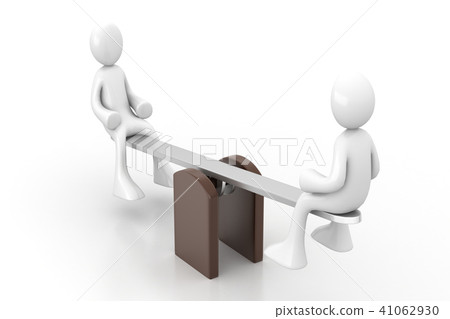 3d people in seesaw playing 3d people in seesaw playing 41062930