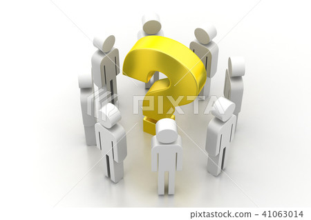 3d people around the question mark 41063014