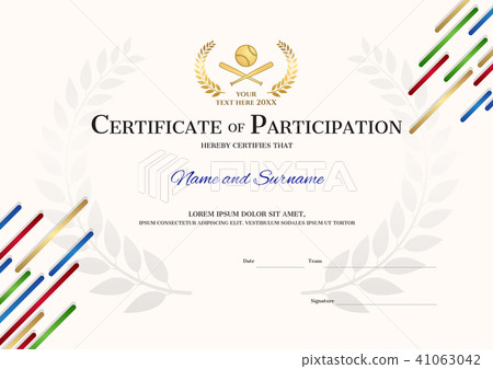 Certificate template in sport theme diploma design 41063042