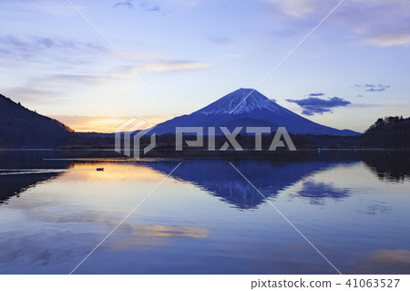 黎明富士山,在Shimodo湖的山梨縣 黎明富士山,在Shimodo湖的山梨縣 41063527