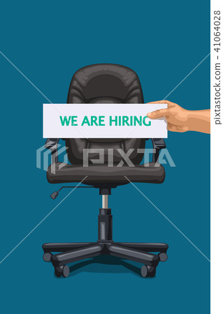 office chair and hand with paper board office chair and hand with paper board 41064028