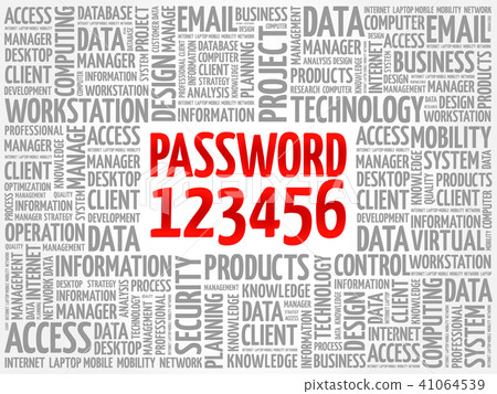 Easy Password 123456 word cloud 41064539