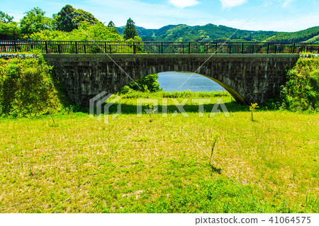 新鮮的綠色植物A彩橋富士Shakunage湖[佐賀縣佐賀市] 41064575