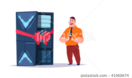Data storage open center with hosting servers and staff. Full construction computer technology Data storage open center with hosting servers and staff. Full construction computer technology 41068674