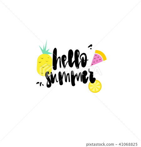 hello summer badge Isolated Typographic Design Label. Season Holidays lettering for logo,Templates 41068825