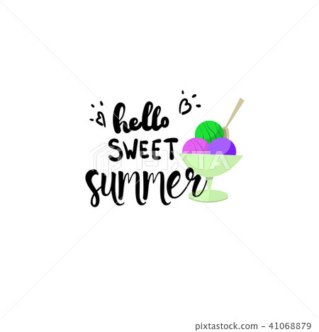 hello summer badge Isolated Typographic Design Label. Season Holidays lettering for logo,Templates 41068879