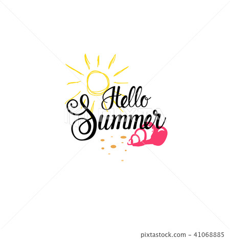 hello summer badge Isolated Typographic Design Label. Season Holidays lettering for logo,Templates hello summer badge Isolated Typographic Design Label. Season Holidays lettering for logo,Templates 41068885