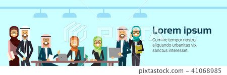 arab business people group meeting together sit at office desk , muslim businesspeople team training arab business people group meeting together sit at office desk , muslim businesspeople team training 41068985
