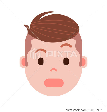 boy head with facial emotions, avatar character, man surprised face with different male emotions boy head with facial emotions, avatar character, man surprised face with different male emotions 41069196