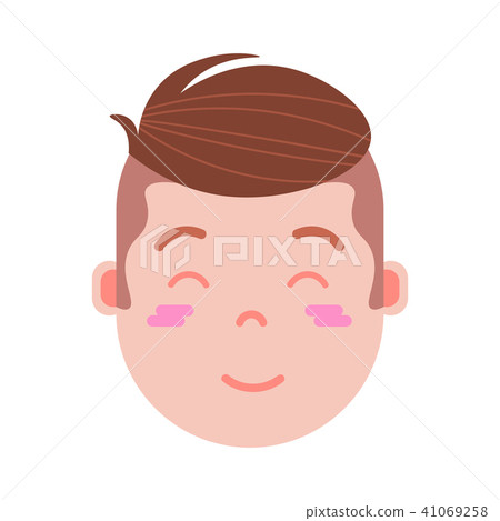 boy head emoji personage icon with facial emotions, avatar character, man embarrass face with boy head emoji personage icon with facial emotions, avatar character, man embarrass face with 41069258