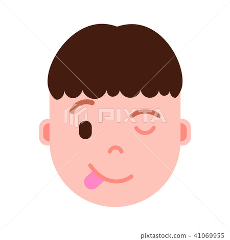 boy head emoji personage icon with facial emotions, avatar character, man show tongue face with boy head emoji personage icon with facial emotions, avatar character, man show tongue face with 41069955