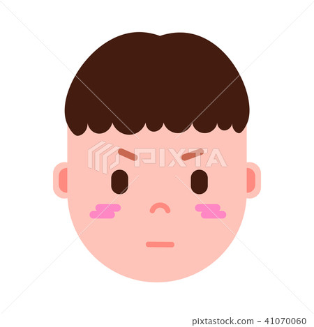 boy head emoji personage icon with facial emotions, avatar character, man embarrass face with boy head emoji personage icon with facial emotions, avatar character, man embarrass face with 41070060