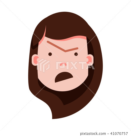 girl head emoji with facial emotions, avatar character, woman anger face with different female girl head emoji with facial emotions, avatar character, woman anger face with different female 41070757