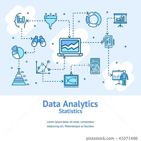Data Analytics Statistics Signs Banner Card. Vector Data Analytics Statistics Signs Banner Card. Vector 41071486