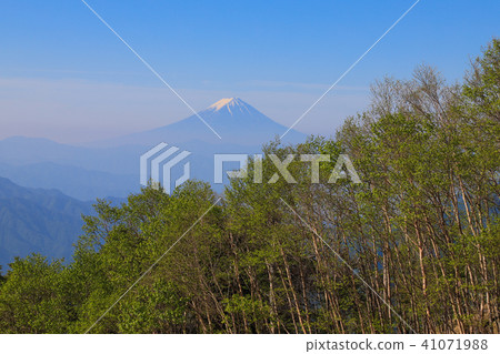 從Oku Chichibu主菜看到的富士山〜在Yugosaka Pass的Kobu Myoshigake-dake 41071988