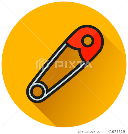 safety pin circle yellow icon - Stock Illustration [41073519] - PIXTA